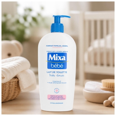 Mixa Bébé Lait de Toilette Hypoallergénique Très Doux 400 ml