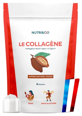 Nutri&Co Collagène Marin Type 1 et 2 Peau & Articulations Saveur Cacao 240 g