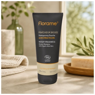 Florame Shampoing Douche Corps et Cheveux Fraicheur Boisée 200 ml