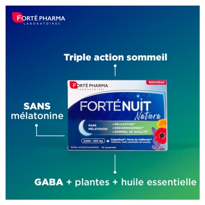 Forté Pharma Forté Nuit Natura Sans Mélatonine Sans Accoutumance 30 comprimés