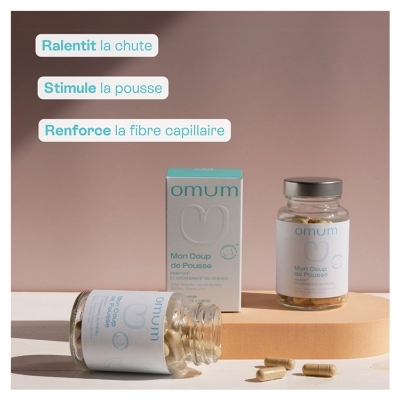 Omum Mon Coup de Pousse Nutricosmétique : Complément Alimentaire Pour la Croissance Des Cheveux - 60 Gélules