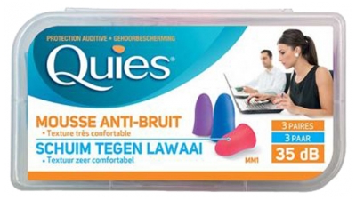Quies Mousses Chair - Boîte de 3 Paires - Couleur : Disco
