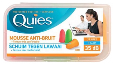 Quies Mousses Chair - Boîte de 3 Paires - Couleur : Couleurs assorties