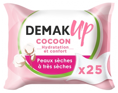 Demak'Up Cocoon Lingettes Démaquillantes Peaux Sèches à Très Sèches 25 Unités