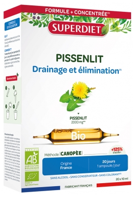 Superdiet Pissenlit Bio - 20 Ampoules de 15 ml
