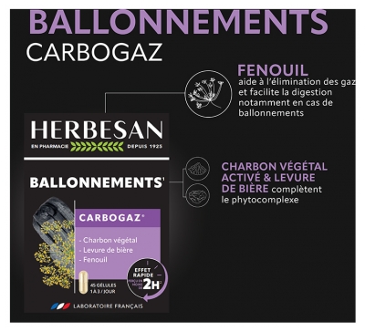 Herbesan Carbogaz - 45 Gélules