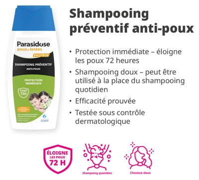 Parasidose Poux-Lentes Shampoing Préventif Anti-Poux Protection Immédiate 200 ml