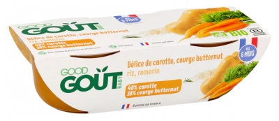 Good Goût Délice de Courge Butternut et Carotte dès 6 Mois Bio 2 Pots