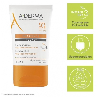 A-Derma Protect Fluide Invisile 50+ Pocket 30 ml