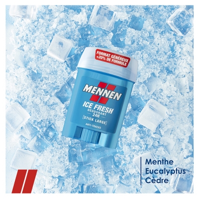 Mennen Déodorant Stick 24H Anti-Traces Ice Fresh 60 ml