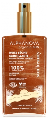 Alphanova Sun Huile Sèche Scintillante Corps et Cheveux Bio 100 ml