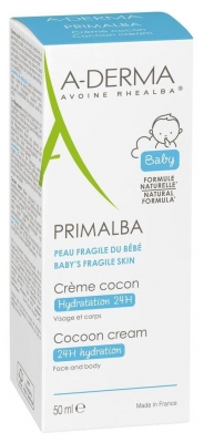 A-Derma Primalba Crème Douceur Cocon Bébé Hydratation 24H 50 ml
