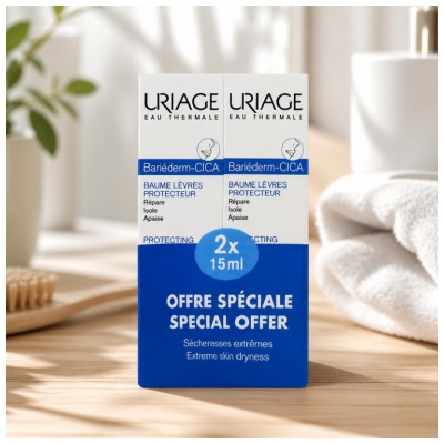 Uriage Bariéderm Cica-Lèvres Baume Protecteur 15 ml X2