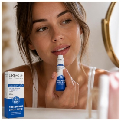 Uriage Bariéderm Cica-Lèvres Baume Protecteur 15 ml X2