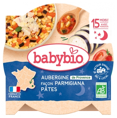 Babybio Bonne Nuit Pâtes Aubergine Façon Parmigiana 15 Mois et + Bio 260 g
