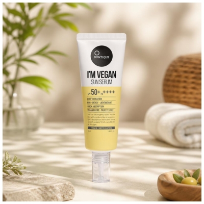 Suntique I'm Vegan Sun Serum Crème Solaire Visage SPF50+ 50 ML