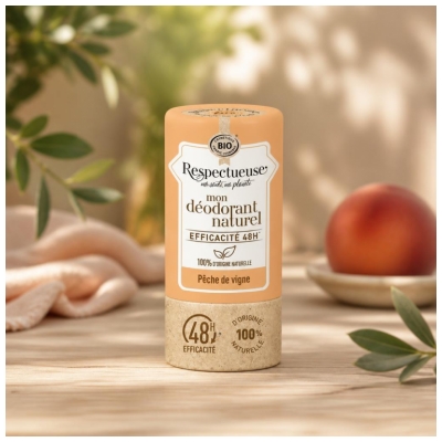Respectueuse Mon Déodorant Naturel Pêche de Vigne Bio 50 Grammes