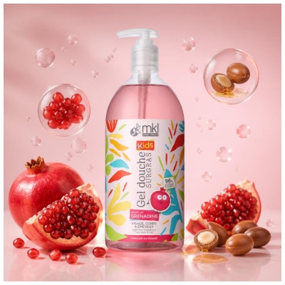 MKL Green Nature kids Gel Douche Surgras Grenadine de 1 Litre