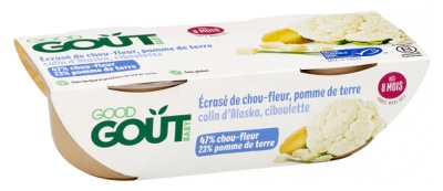 Good Goût Écrasé de Pomme de Terre Chou-Fleur Colin d'Alaska dès 8 Mois 2 Pots