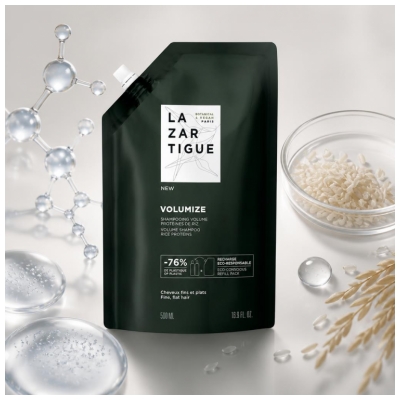 Lazartigue Volumize Shampoing Volume Protéines de Riz Éco-Recharge 500 ml 