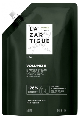 Lazartigue Volumize Shampoing Volume Protéines de Riz Éco-Recharge 500 ml 