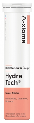Aragan A xioma Hydra Tech Énergie & Hydratation 20 Comprimés Effervescents - Goût : Pêche