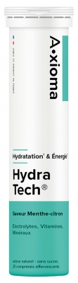 Aragan A xioma Hydra Tech Énergie & Hydratation 20 Comprimés Effervescents - Goût : Menthe-Citron
