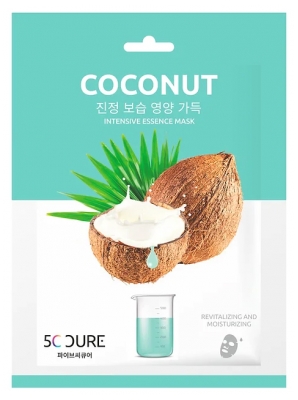 Jkosmec 5C Cure Essence Intensive Masque en Tissu à la Noix de Coco 25 ml