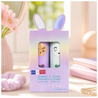 Inuwet Duo Baumes à Lèvres Parfumés Pomme & Guimauve 2 x 3,5 Grammes