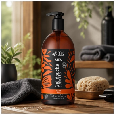 MKL Green Nature Men Gel Douche Surgras Sport de 1 Litre
