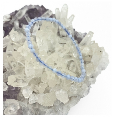 Natura Square Bracelet Facettes Calcédoine Bleue 1 Unité