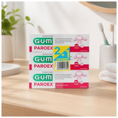 GUM Paroex Gel Dentifrice 0,12% 3x75 ml