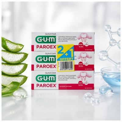 GUM Paroex Gel Dentifrice 0,12% 3x75 ml