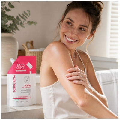 Topicrem Lait Corps Ultra Hydratant (Peaux Séches et Sensibles) Éco-Recharge 500 ml