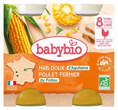 Babybio Maïs Doux d'Aquitaine & Poulet Fermier du Poitou