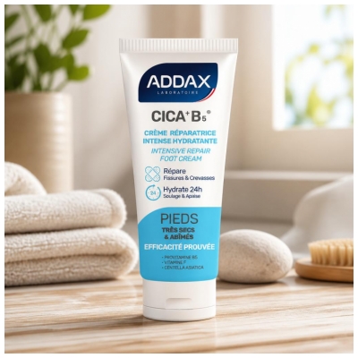 Addax Cica+ B5 Crème Réparatrice Intense Hydratante Pieds Secs 50 ML