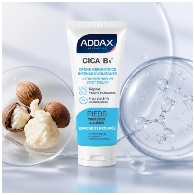 Addax Cica+ B5 Crème Réparatrice Intense Hydratante Pieds Secs 50 ML