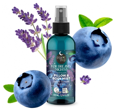 Organic Shop Brume Pour le Corps & l'Oreiller Lavande Myrtille & Mélatonine