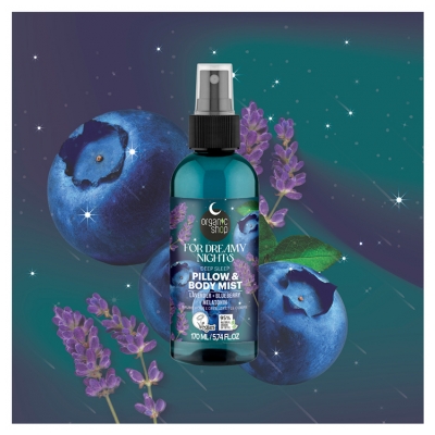 Organic Shop Brume Pour le Corps & l'Oreiller Lavande Myrtille & Mélatonine