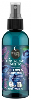 Organic Shop Brume Pour le Corps & l'Oreiller Lavande Myrtille & Mélatonine