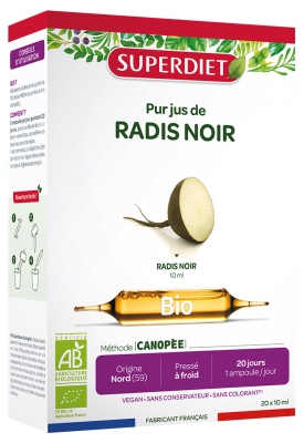 Superdiet Pur Jus Radis Noir Bio 20 Unités