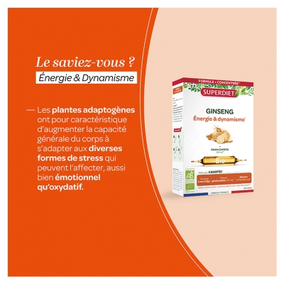 Superdiet Ginseng Énergie & Dynamisme Bio 20 Unités