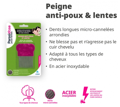 Parasidose Peigne Anti-Poux et Lentes