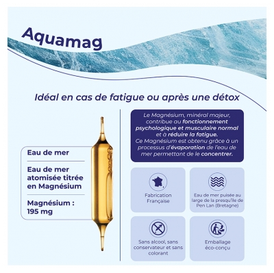 Oligocean Aqua Mag Plasma Marin Hypertonique + Magnésium Marin 20 Unités