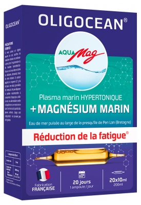 Oligocean Aqua Mag Plasma Marin Hypertonique + Magnésium Marin 20 Unités