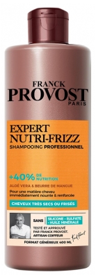Franck Provost Expert Nutri-Frizz Shampoing Cheveux Très Secs ou Frisés Aloé Vera et Beurre de Mangue 400 ml