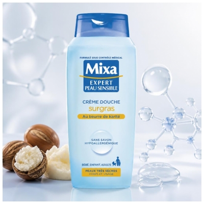 Mixa Crème Douche Surgras au Beurre de Karité 400 ML