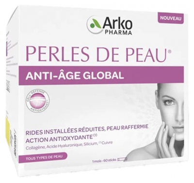 Arkopharma Perles de Peau Anti-Âge Global - Tous Types de Peau - 60 Sticks (30 Jours)