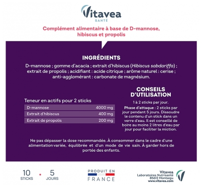 Vitavea Manhaé Cys Mannose 10 Unités