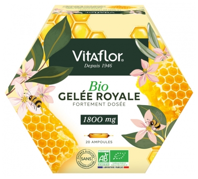 Vitaflor Gelée Royale Bio 1800 mg - 20 ampoules de 10 ml